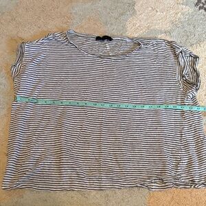 Hatch Black and White Striped Short Sleeve Tee